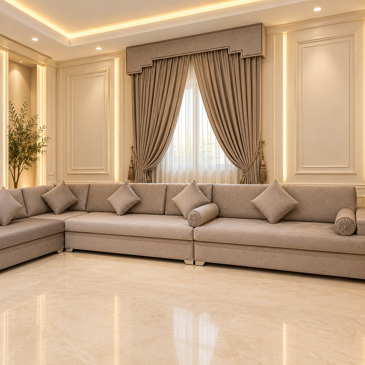 Elegant Taupe Living Room Retreat Elegant Taupe Living Room Retreat - Image 1