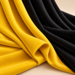 Golden Yellow And Black Draped Velvet
